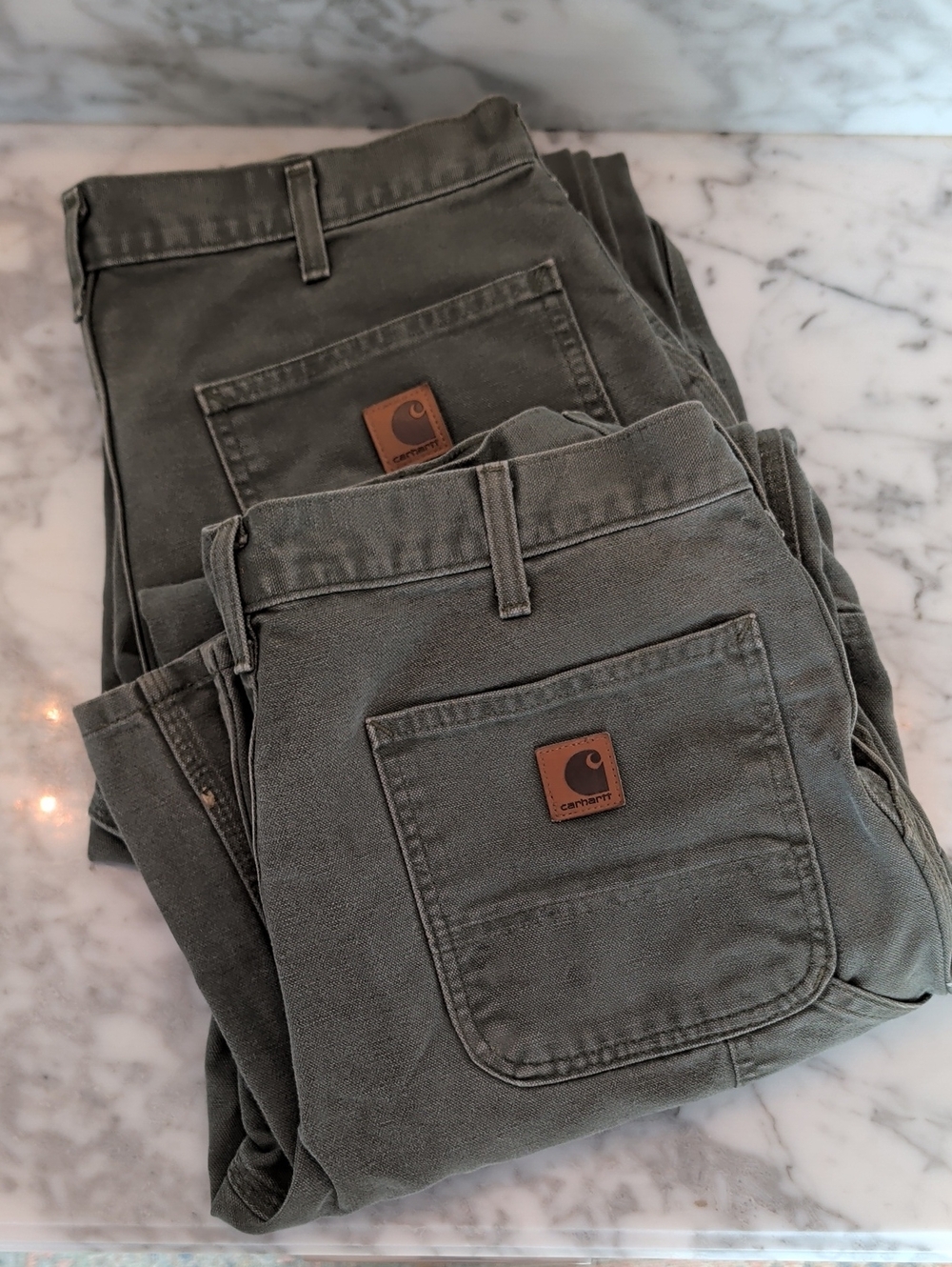 2 Pairs Carhartt Carpender Pants B11-MOS Size 33x32